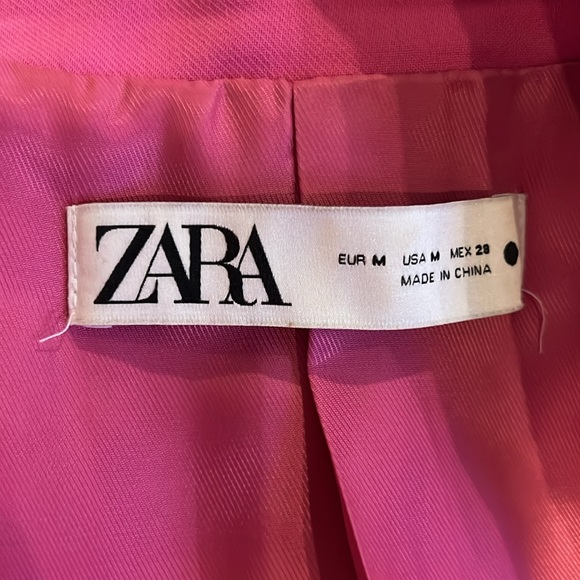 Zara pink fully lined blazer size M in pristine condition - Picture 6 of 8